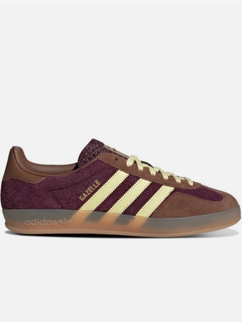 Adidas Gazelle Burgundy and Cream Suede Sneaker **like new**